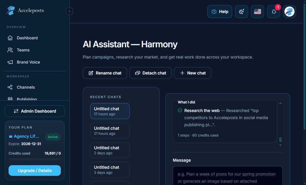 AI Assistant chat screen