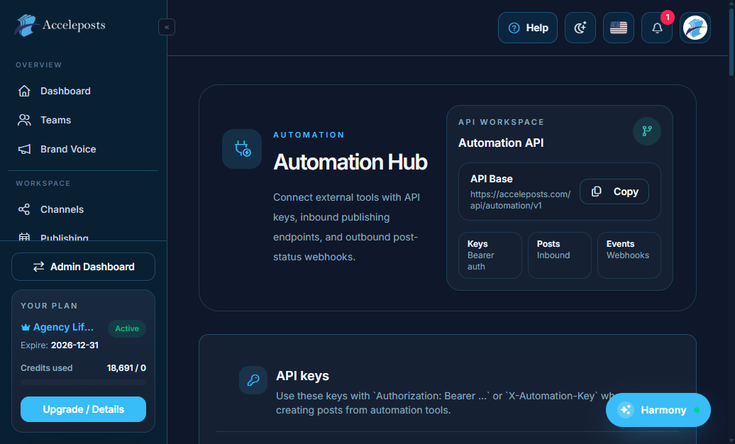 Automation Hub screen