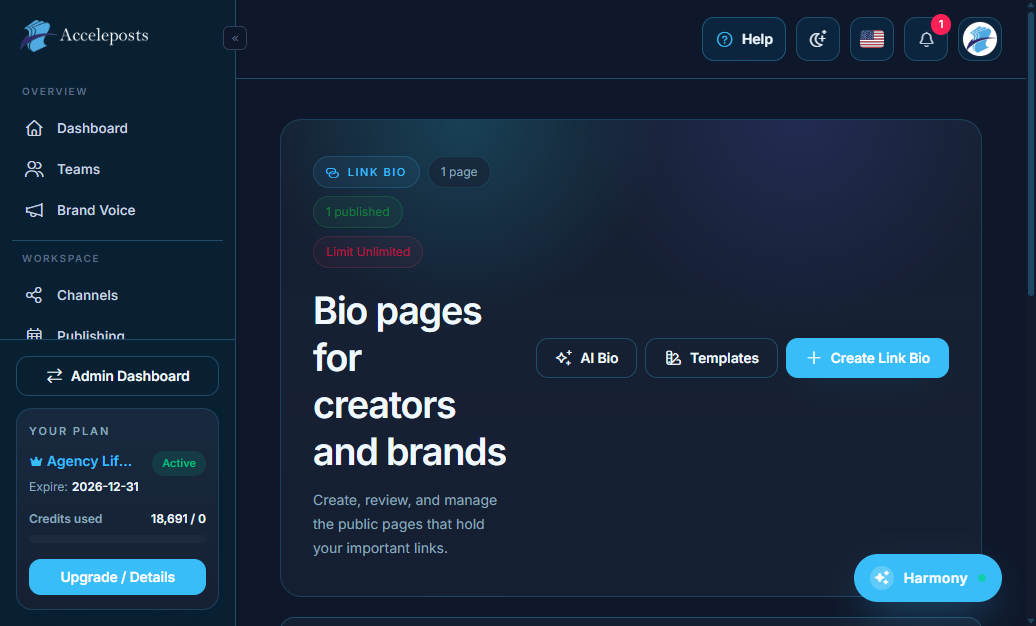 Link Bio page builder