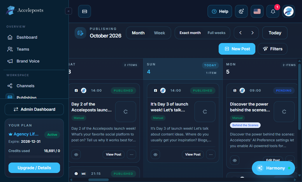 Publishing queue of scheduled posts